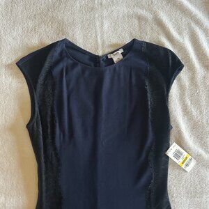 NWT Bar III Navy Blue and Black Lace Cocktail Dress